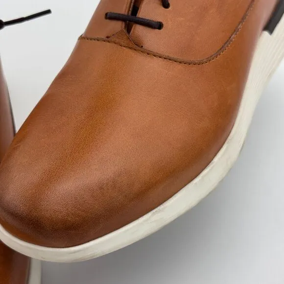 Wolf and Shepherd Shoes Mens 7 Crossover Longwing Oxford Leather Honey White