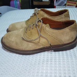 WOLVERINE EUC MENS SZ 9.5 DURASHOCK SUEDE LEATHER SADDLE OXFORD SHOES