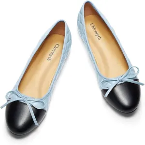 Women Round Toe Mary Jane Soft Leather Geometric Patterns Dressy Flats