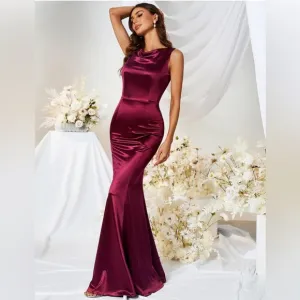 Women's 30s Brief Elegant Mermaid Sleeveless Gowns Formal Evening Dress