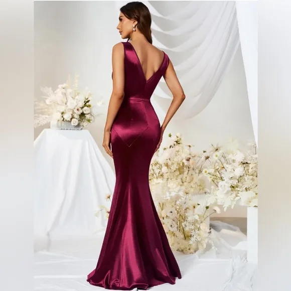 Women's 30s Brief Elegant Mermaid Sleeveless Gowns Formal Evening Dress