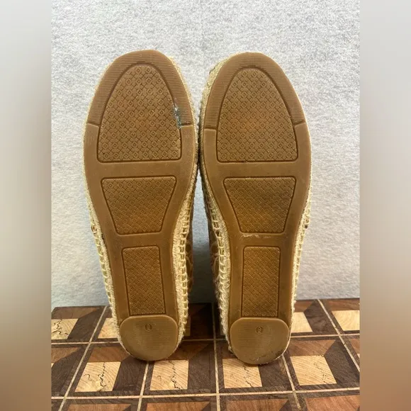 Women’s‎ Gold Tory Burch Rhea Lace Espadrille Shoes Flats Size 9