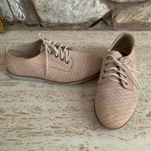 Women’s Rollie derby geo snow pink snake embossed