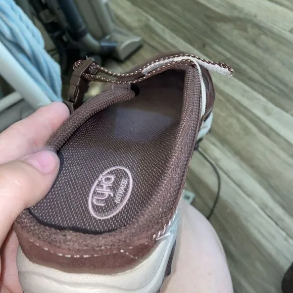 Womens Ryka Lightweight Outdoor Mule Strap Low Shoes -Brown/ Pink- Size‎ 9.5