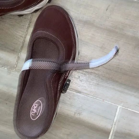 Womens Ryka Lightweight Outdoor Mule Strap Low Shoes -Brown/ Pink- Size‎ 9.5