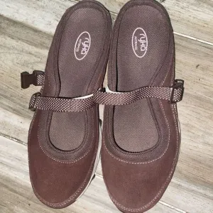 Womens Ryka Lightweight Outdoor Mule Strap Low Shoes -Brown/ Pink- Size‎ 9.5