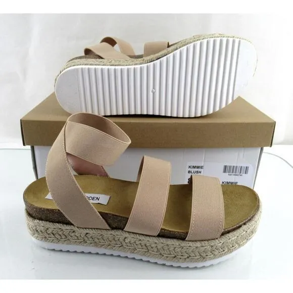 Women's Shoes Steve Madden Kimmie espadrille Wedge Sandals Blush Beige Size 8