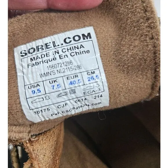 Women’s Sorel Toronto NL2115 Suede Lace Up Wedge Ankle Boots 9.5
