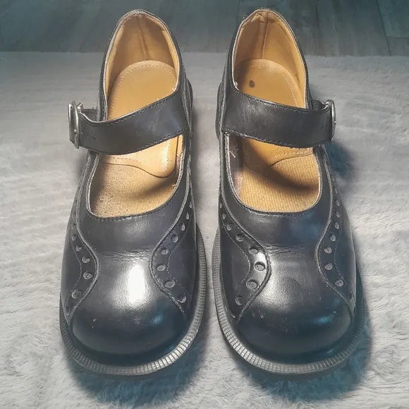 Womens Vintage 90s 8037 Doc Martens Black Mary Jane Shoes