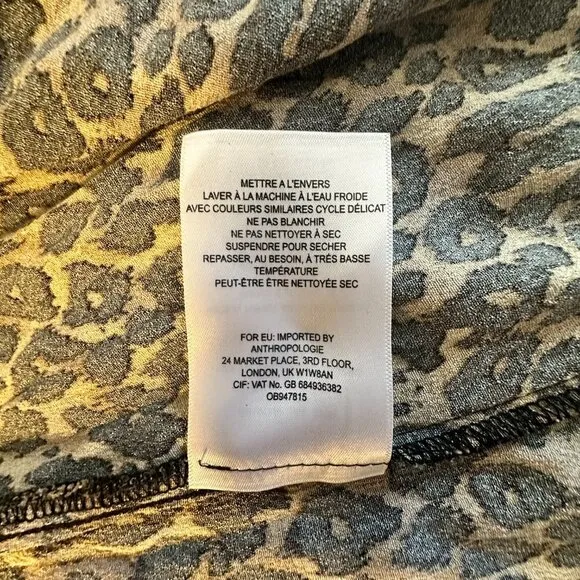 Women's XS Anthropologie Maeve Juno Leopard Print Dress midi Brown Print