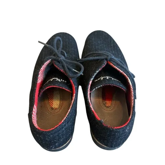 Woolrich Adams Dark Grey Wool Oxford Sneakers Lace Up Shoes Size 9 Women's