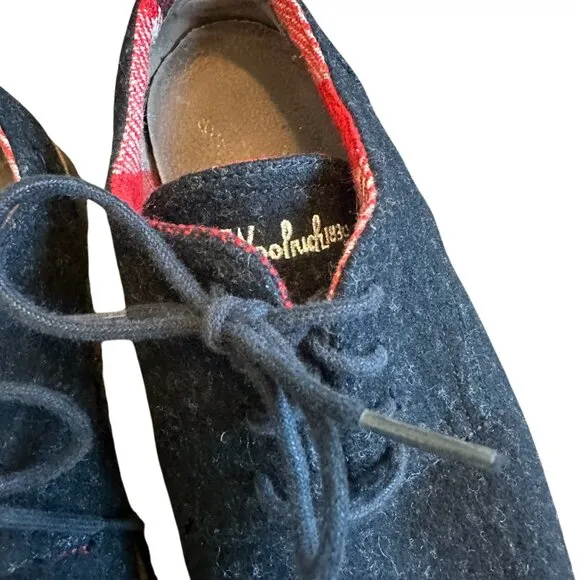 Woolrich Adams Dark Grey Wool Oxford Sneakers Lace Up Shoes Size 9 Women's