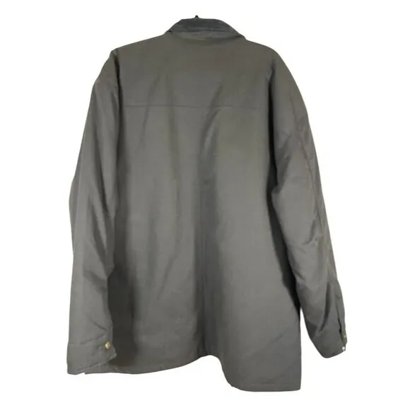 Wrangler Jacket Men 3XL Black Workwear Corduroy Barn Coat Snaps Neutral Oversize