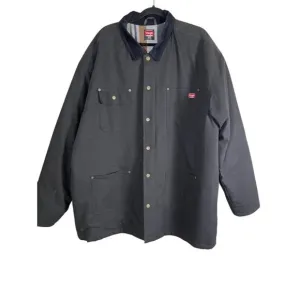 Wrangler Jacket Men 3XL Black Workwear Corduroy Barn Coat Snaps Neutral Oversize