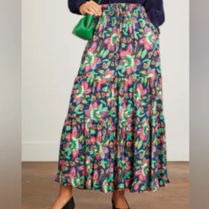 Xirena Sacha Maxi Skirt in Navy Flora Sz L NWT From Hampden Clothing