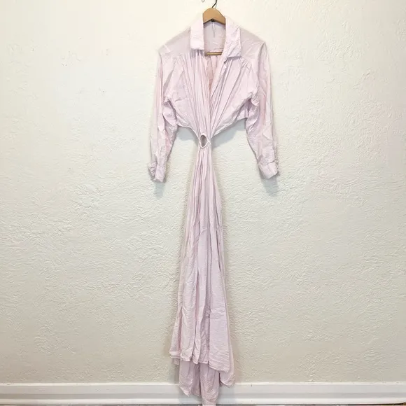 Young Fabulous and Broke Derby Dress Medium Cutout Poplin Pink M