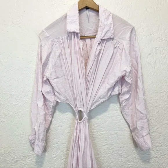 Young Fabulous and Broke Derby Dress Medium Cutout Poplin Pink M