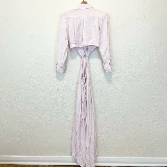 Young Fabulous and Broke Derby Dress Medium Cutout Poplin Pink M