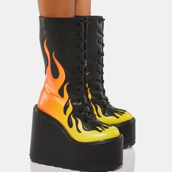 Y.R.U. DUNE  Lace-Up Flame Boots ( BRAND NEW !!!1 )