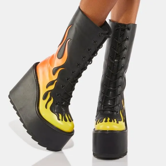 Y.R.U. DUNE  Lace-Up Flame Boots ( BRAND NEW !!!1 )