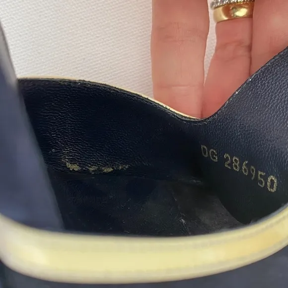 Yves Saint Laurent Navy Suede Wedges Size 36