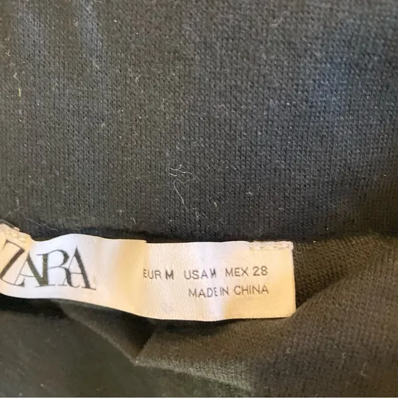 ZARA Black Fuzzy Fur Sweater Sequin Pearl Full Maxi Skirt