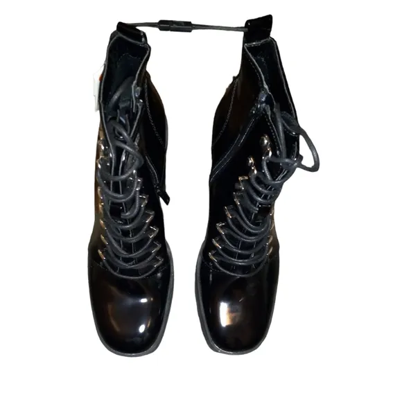 Zara chunky black lace up heels size 39