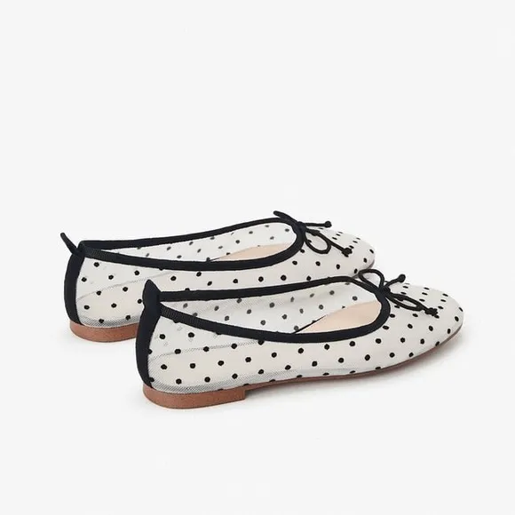 Zara girls dotted mesh ballet flats