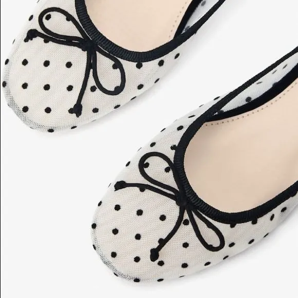 Zara girls dotted mesh ballet flats