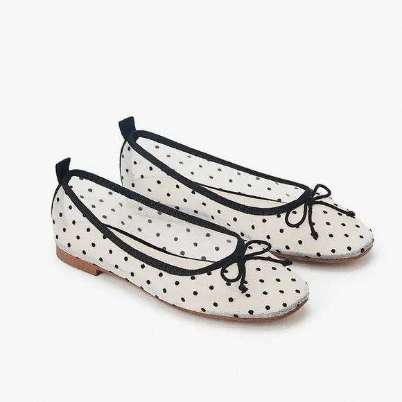 Zara girls dotted mesh ballet flats