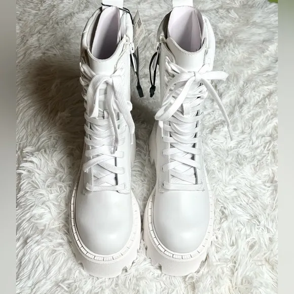 Zara Lug Sole Lace-up Leather Ankle Boots