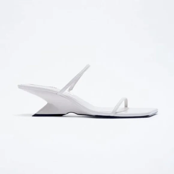 ZARA THIN STRAP MINI WEDGE SANDALS SIZE 40