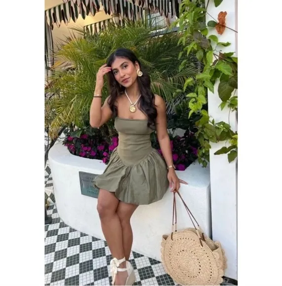 Zara Voluminous Poplin Balloon Dress size S