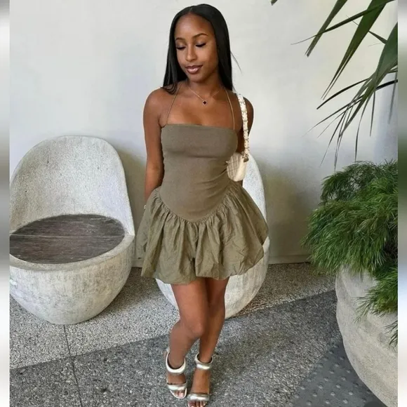 Zara Voluminous Poplin Balloon Dress size S