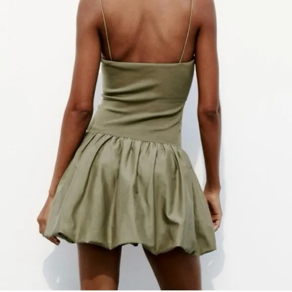 Zara Voluminous Poplin Balloon Dress size S