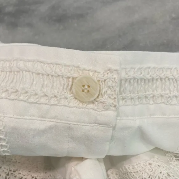 ZARA White Cotton Lace Crochet Trim Shorts NWT