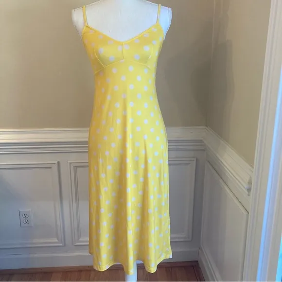 ZIMMERMANN Briteside Yellow White Polka Dot Silk Long Sleeve Midi Dress