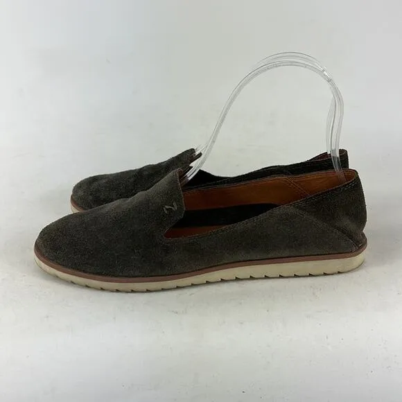 Zodiac loafers women’s size 6.5 grey rough out suede minimalist slip on classic