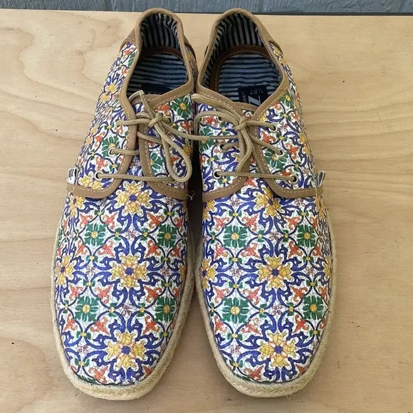 ZUII Mens Floral and Suede Oxford Shoes size 28.5 (US 10)