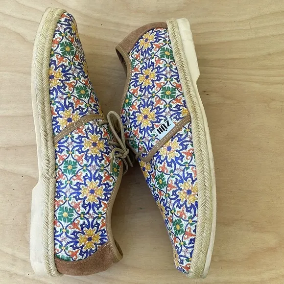 ZUII Mens Floral and Suede Oxford Shoes size 28.5 (US 10)