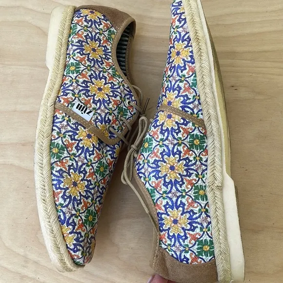 ZUII Mens Floral and Suede Oxford Shoes size 28.5 (US 10)