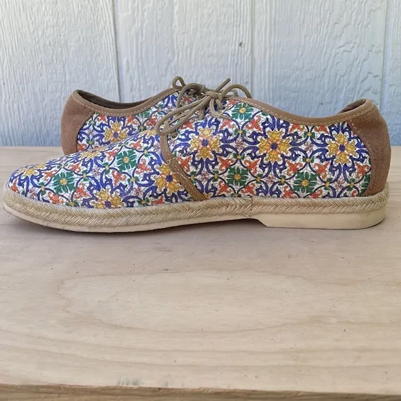ZUII Mens Floral and Suede Oxford Shoes size 28.5 (US 10)